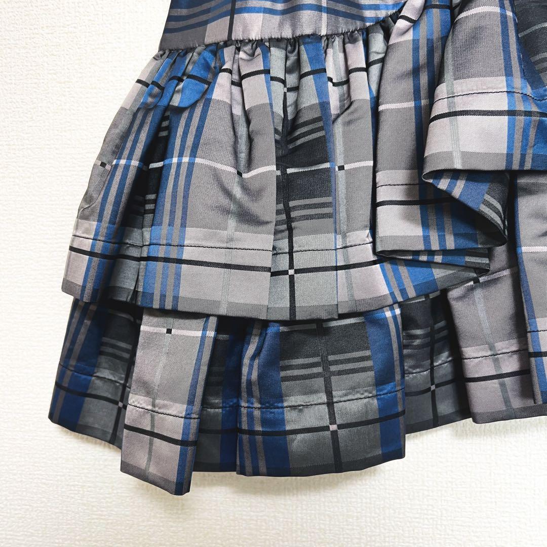 ヴィヴィアンウエストウッド　変形チェック　ミニスカート　ティアード　フリル