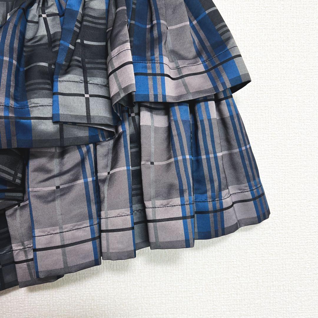 ヴィヴィアンウエストウッド　変形チェック　ミニスカート　ティアード　フリル