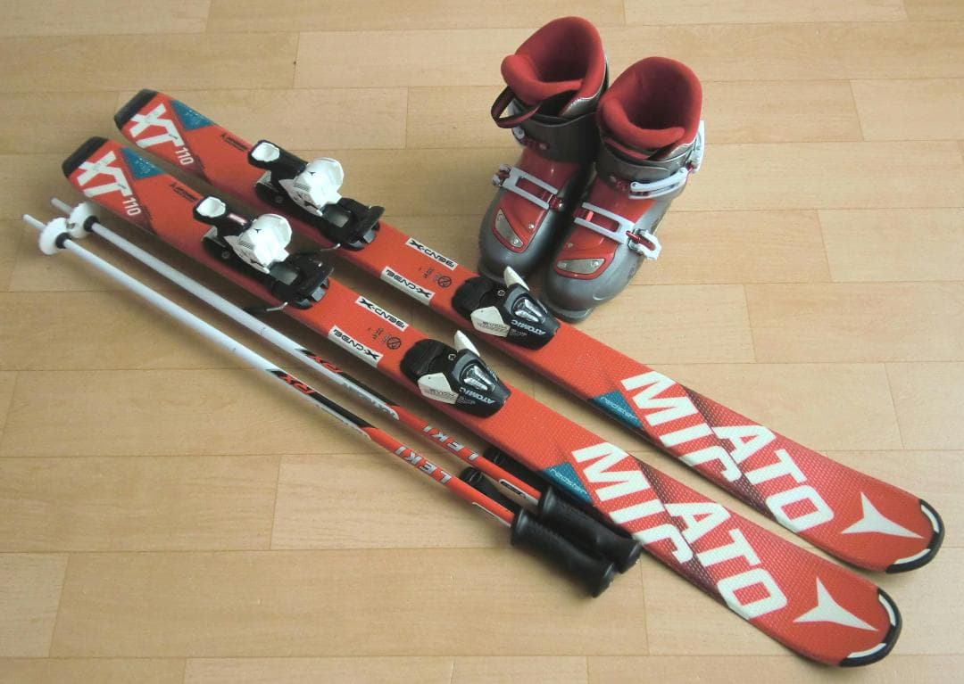 ■■送料無料■ATOMIC＋Hart■子供用スキーセット■110/21■WAX■