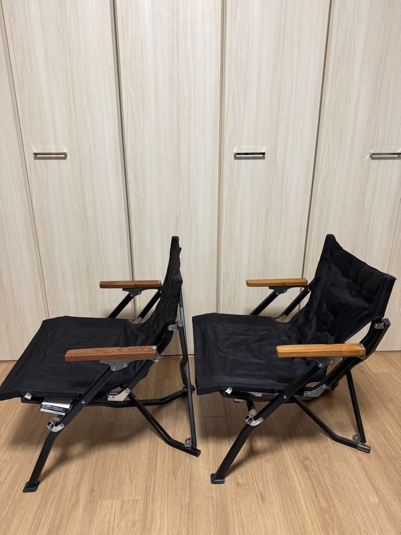 スノーピーク　ローチェアショートブラック2脚セット