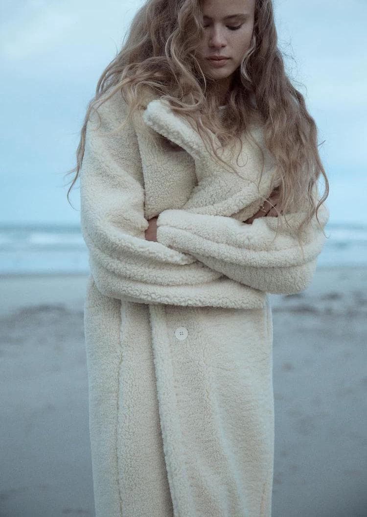 ZARA ロング丈ボアコート ロングコート XS