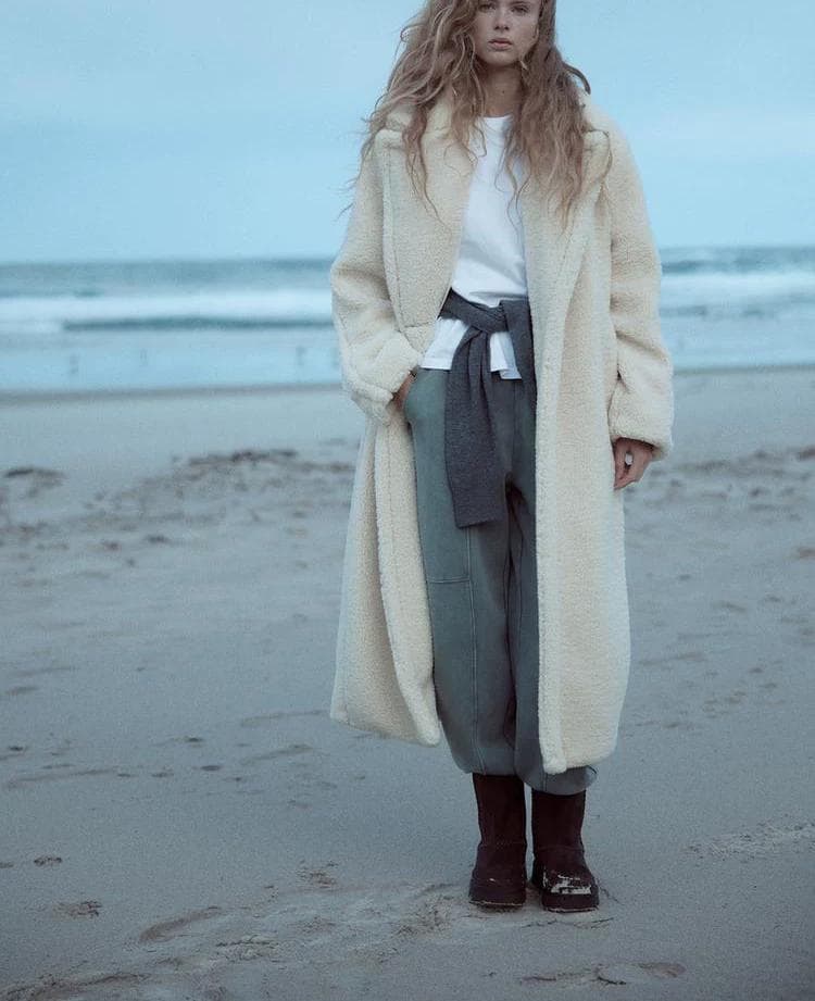 ZARA ロング丈ボアコート ロングコート XS