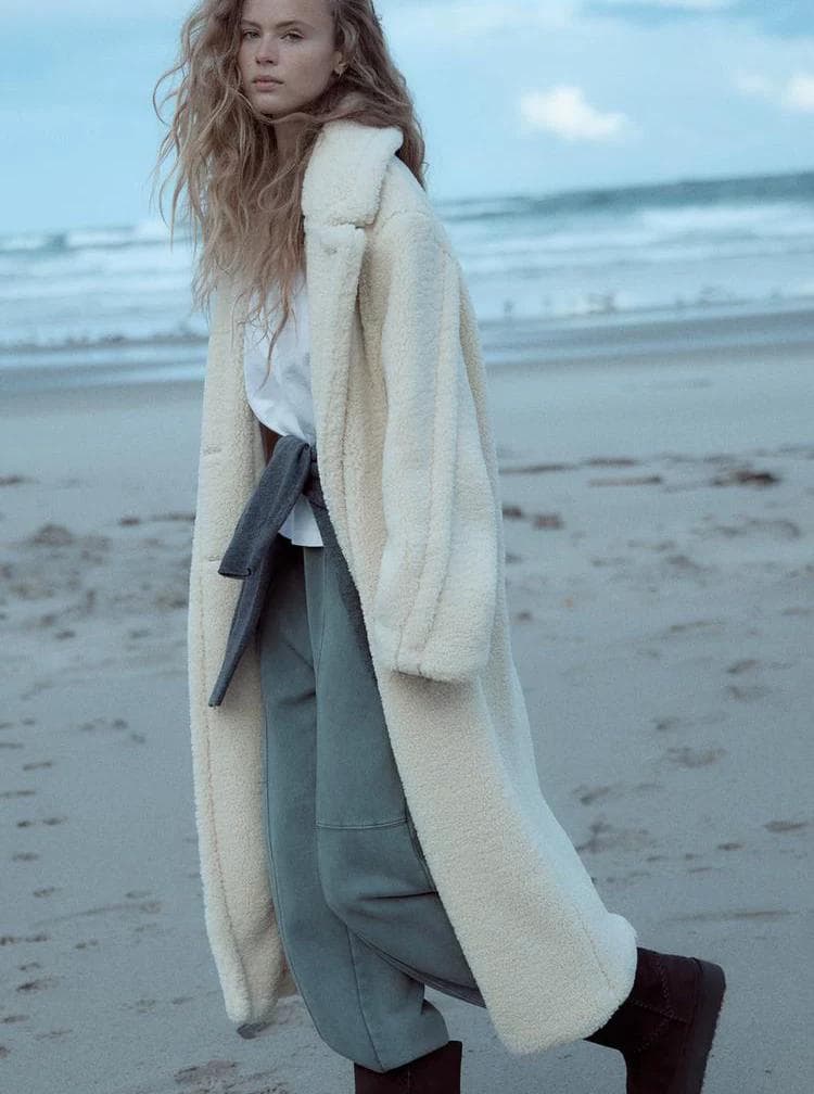 ZARA ロング丈ボアコート ロングコート XS