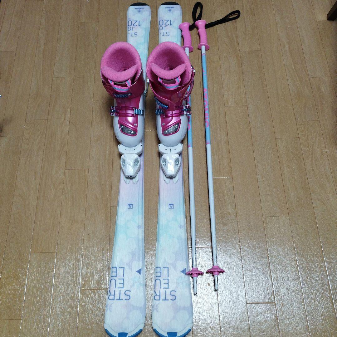 スキー板120、ポール、ブーツ3点セット