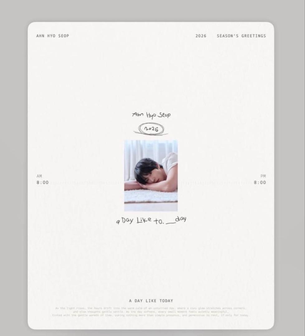 K-POP・アジア Ahn Hyo Seop 2026 Season's Greetings