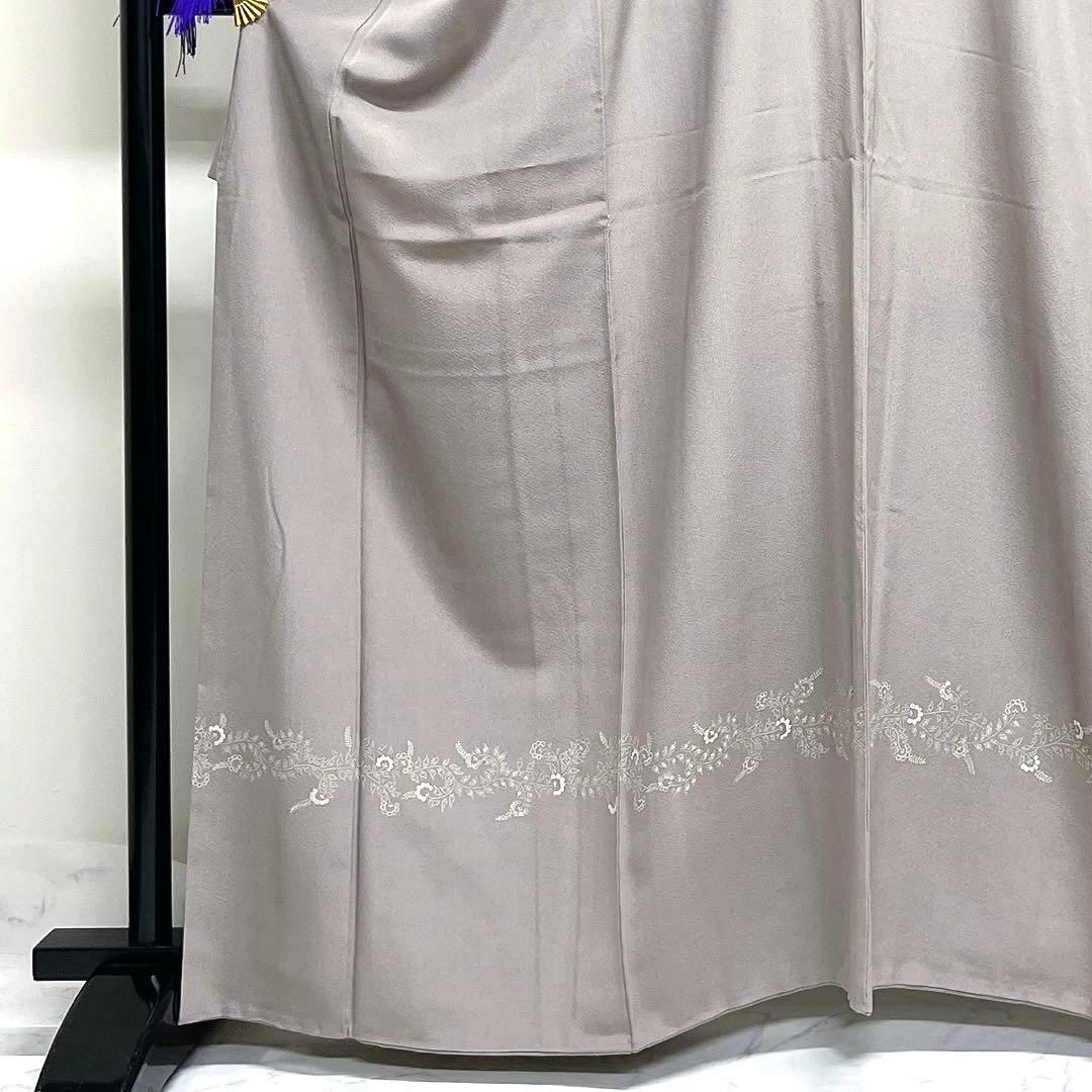 作家もの　付け下げ　唐花　唐草　ちりめん　くすみカラー　着物　034k