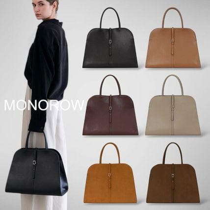 MONOROW 正規品◆LARGEトートバッグ／ETOUPE（グレージュ）