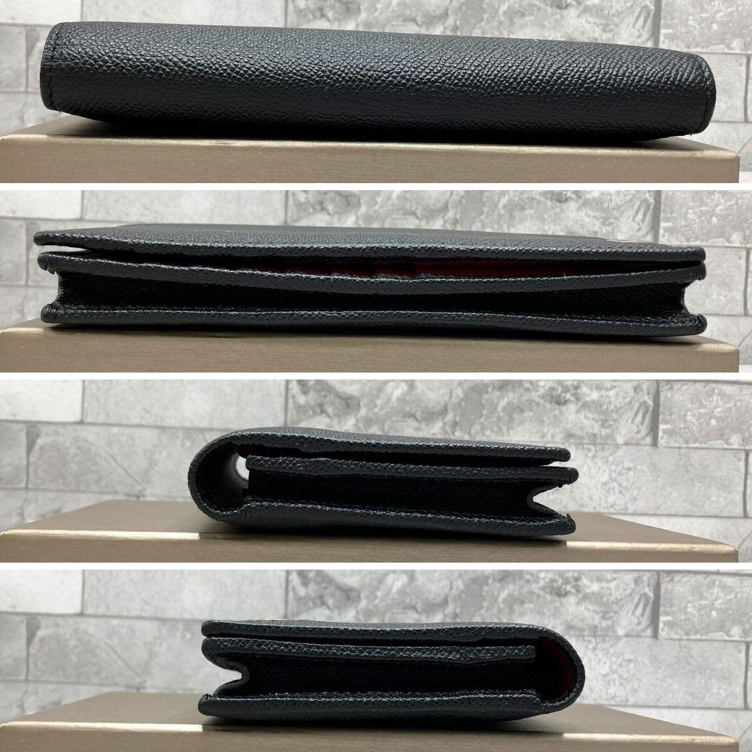 ブルガリ　ブルガリ マン ラージウォレット 二つ折り 長財布 黒　赤 レザー