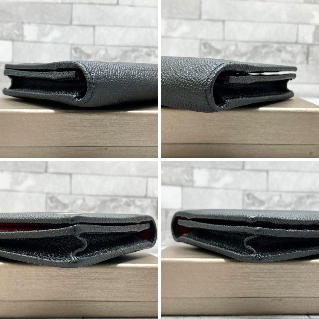 ブルガリ　ブルガリ マン ラージウォレット 二つ折り 長財布 黒　赤 レザー