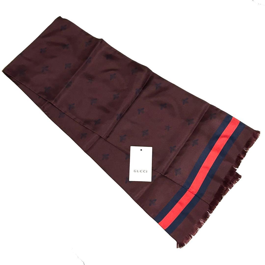 新品 GUCCI グッチ シルク スカーフ 蜂 ビー ユニセックス