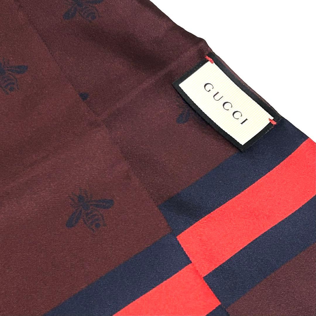 新品 GUCCI グッチ シルク スカーフ 蜂 ビー ユニセックス