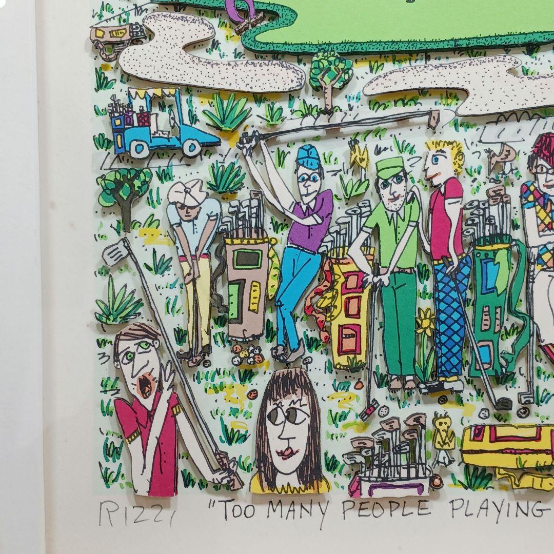 専用Y2279 ジェームス・リジィ 3D シルクスクリーン ゴルフ 額装