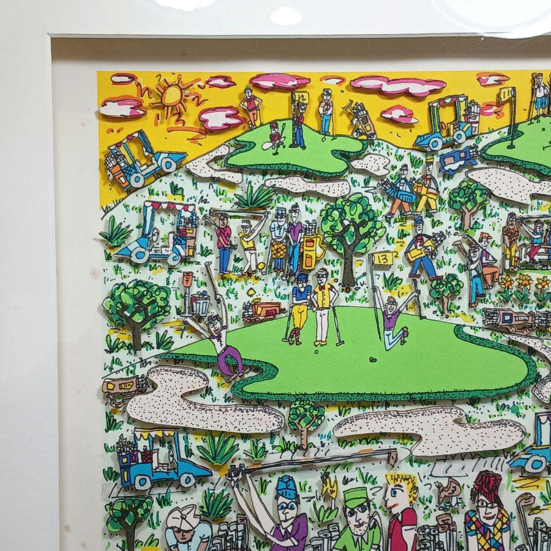 専用Y2279 ジェームス・リジィ 3D シルクスクリーン ゴルフ 額装