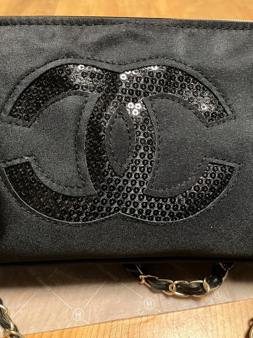 【非売品】CHANEL シャネル ブラック スパンコール ショルダーバッグ