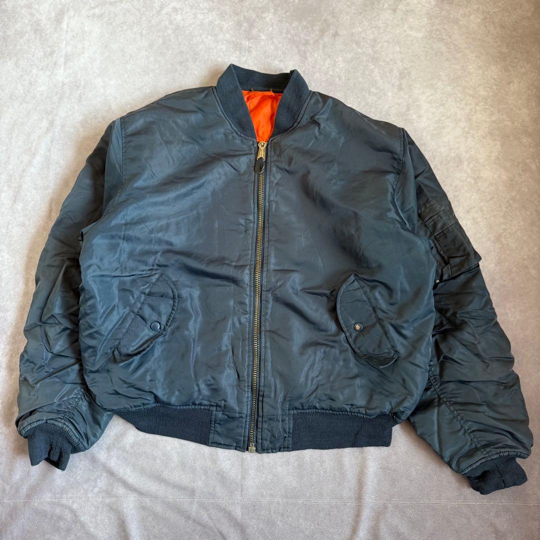 90s アルファ フライトジャケット ネイビー リバーシブル XL