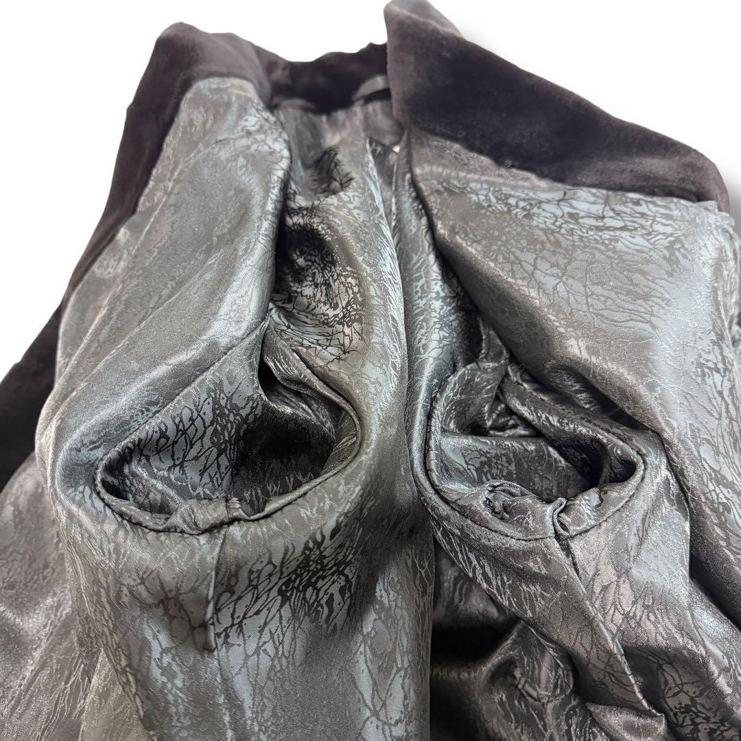 エンバ 1995 毛皮 リアルファーコート シェアードミンク ノーカラー 総柄