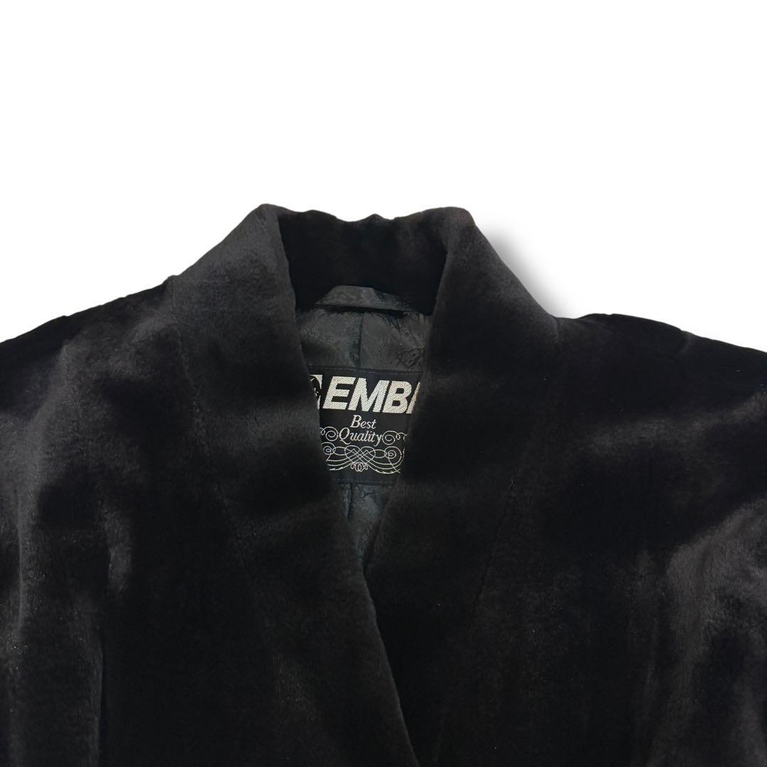 エンバ 1995 毛皮 リアルファーコート シェアードミンク ノーカラー 総柄