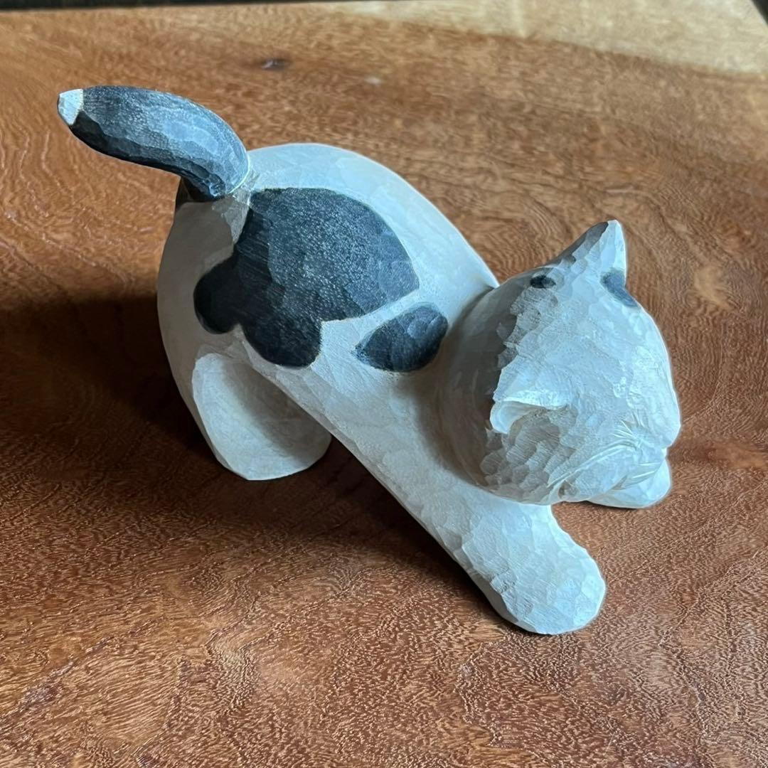 らら 井波彫刻 伝統工芸士 野中願児作 ねこ