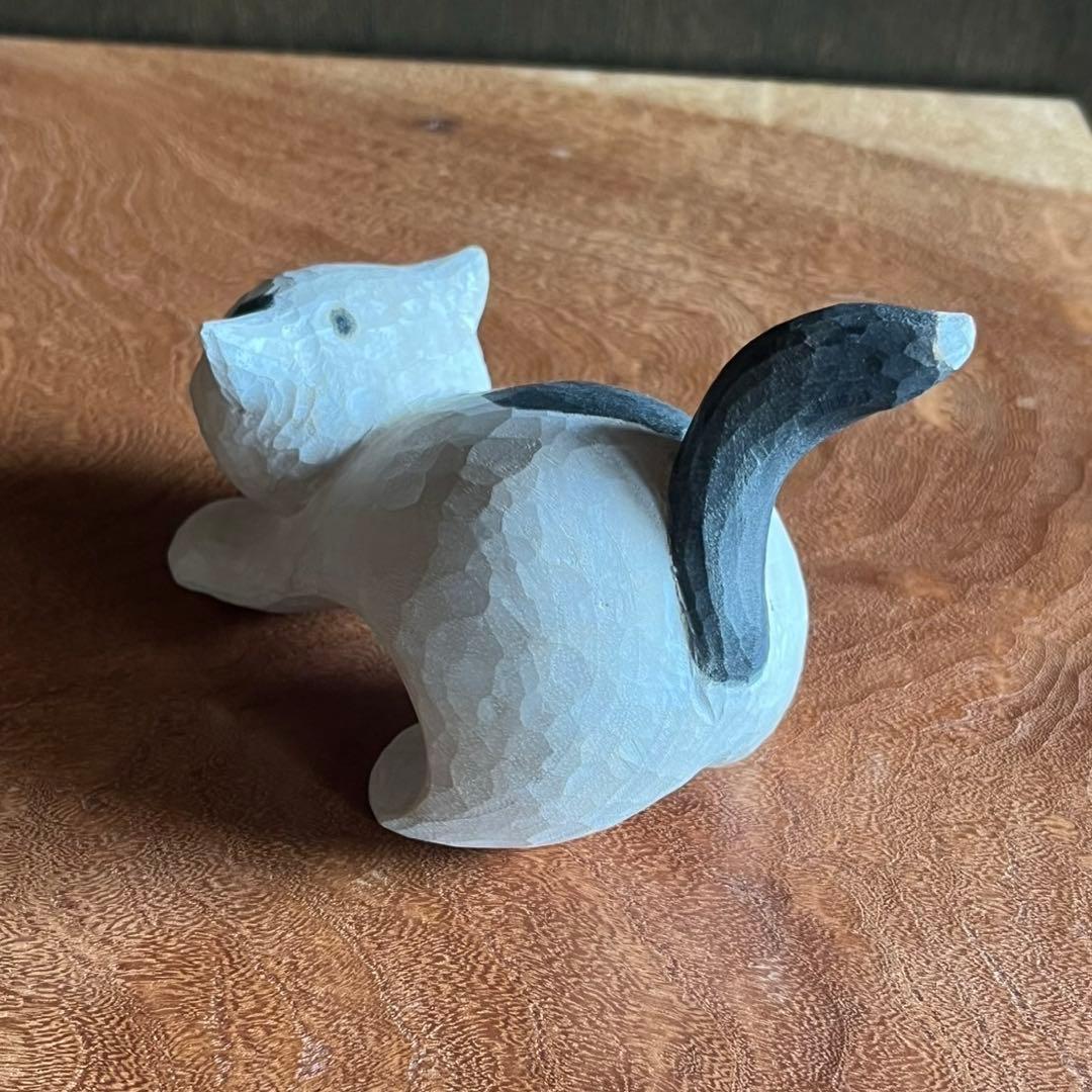 らら 井波彫刻 伝統工芸士 野中願児作 ねこ