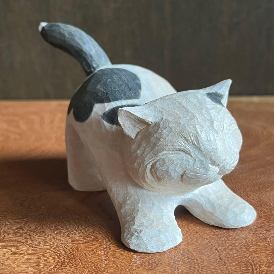 らら 井波彫刻 伝統工芸士 野中願児作 ねこ