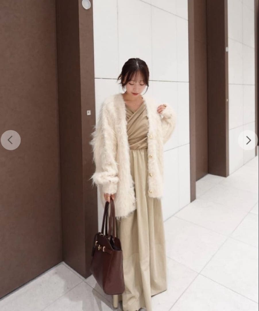 COCO DEAL ベロアドッキングワンピース ベージュ　新品未使用　タグ付き