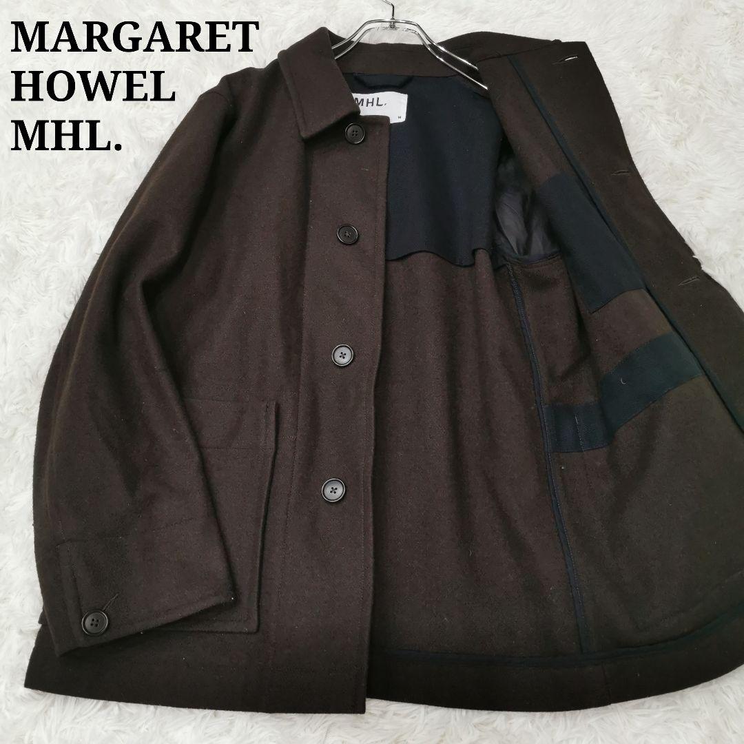 MHL.マーガレット ハウエル メルトン カバーオールジャケット ブラウン M