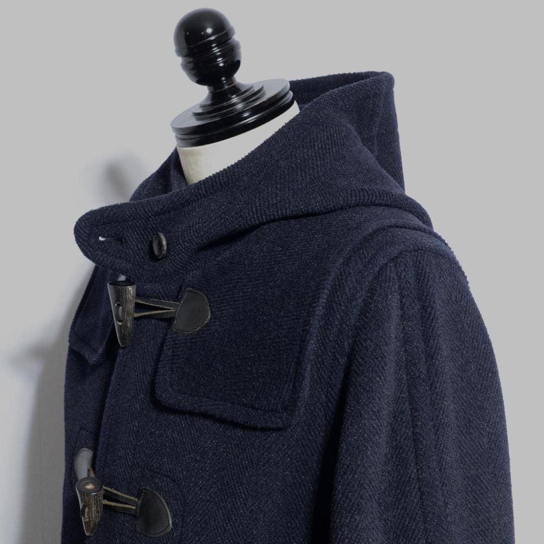超極上品　ムーアブルック製 カットパイル ダッフルコート ヘザーネイビー