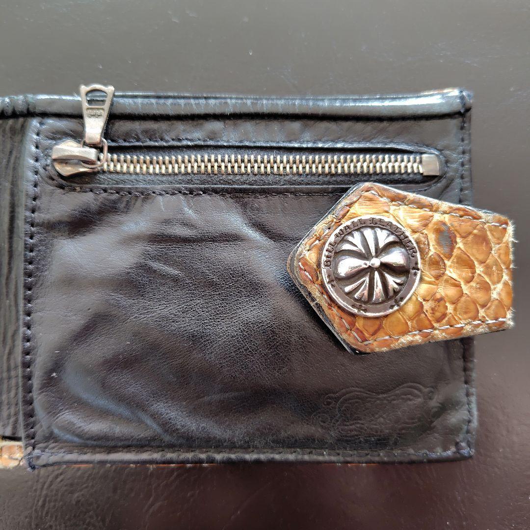 Bill Wall Leather ヘビ革 二つ折り財布 ブラウン系 最終価格