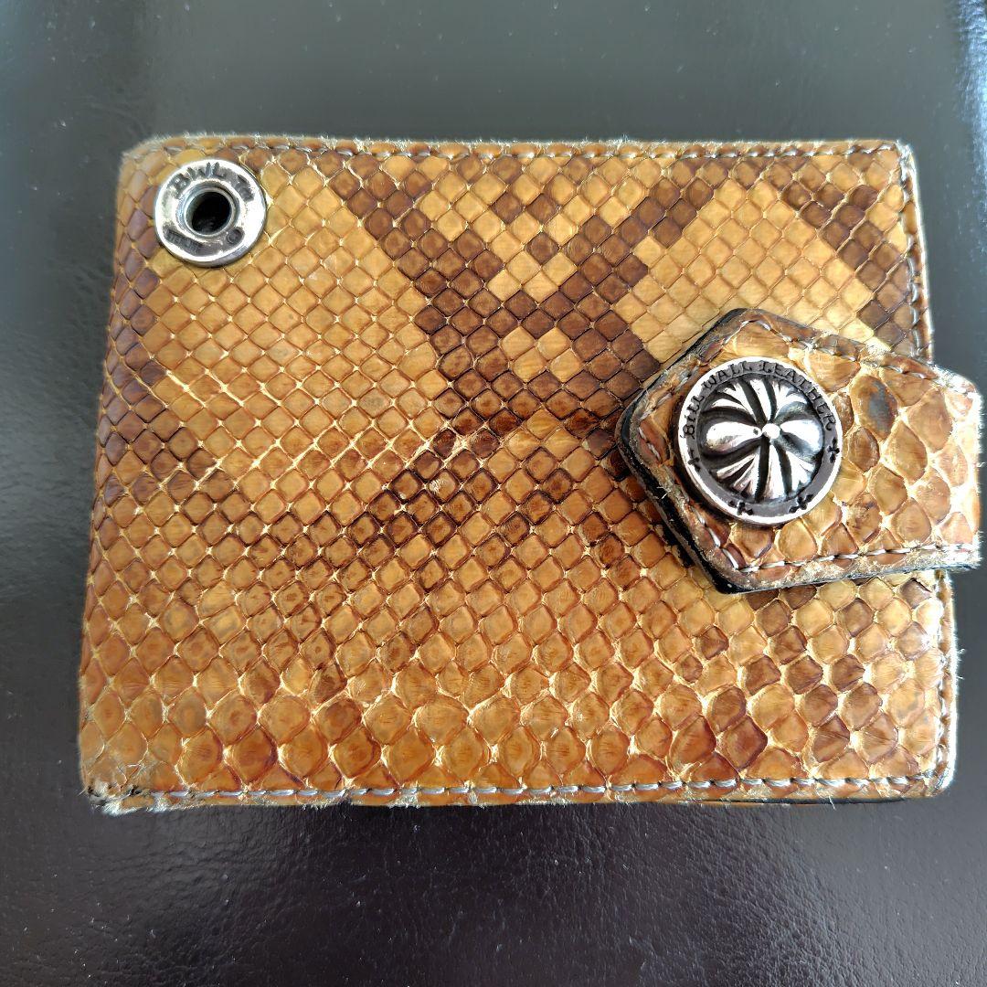 Bill Wall Leather ヘビ革 二つ折り財布 ブラウン系 最終価格