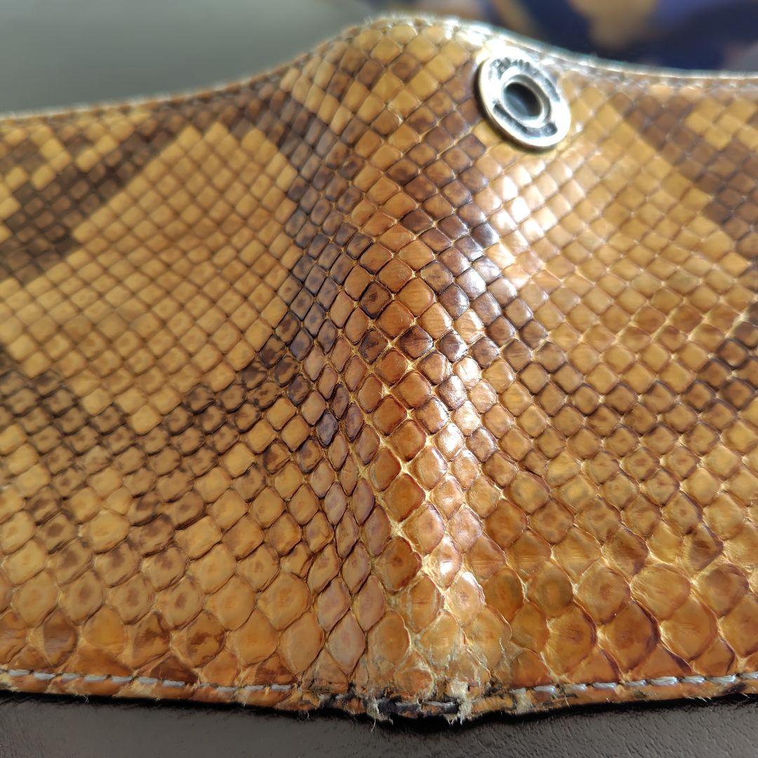 Bill Wall Leather ヘビ革 二つ折り財布 ブラウン系 最終価格
