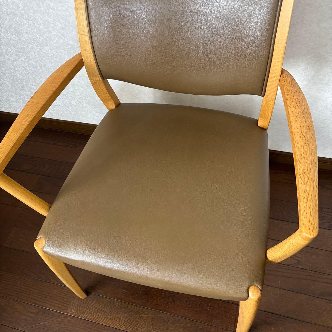 【良品】浜本工芸 ダイニングチェア アームチェア 肘付き