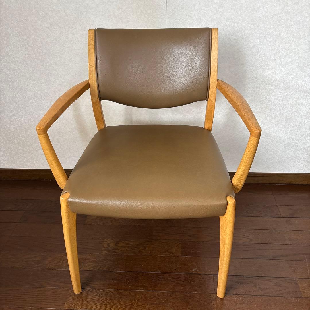 【良品】浜本工芸 ダイニングチェア アームチェア 肘付き