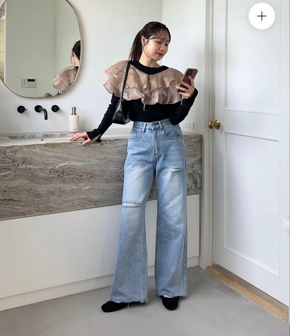 Leja お呼ばれドレス　アシンメトリーティアードフリル3WAY BROWN