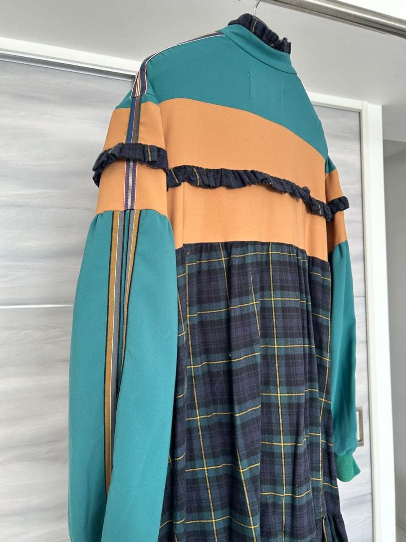 【HEIHEI】 GREEN×YELLOW ジャージ ドレス/ワンピース