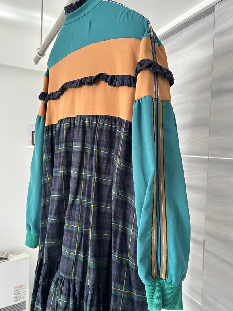 【HEIHEI】 GREEN×YELLOW ジャージ ドレス/ワンピース