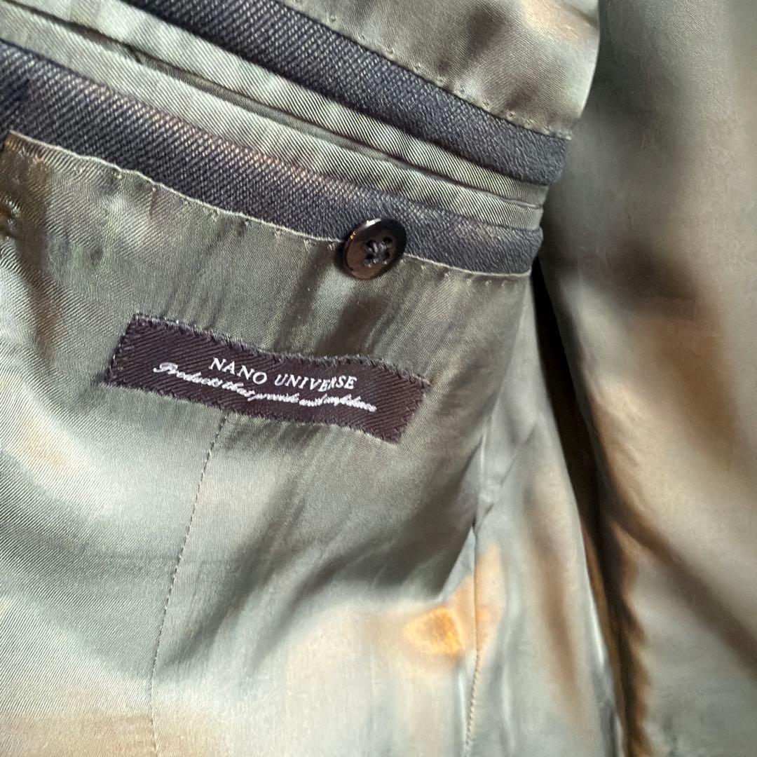 ナノユニバース別注　リングジャケット　ダブルセットアップ秋冬　ダークグリーン44