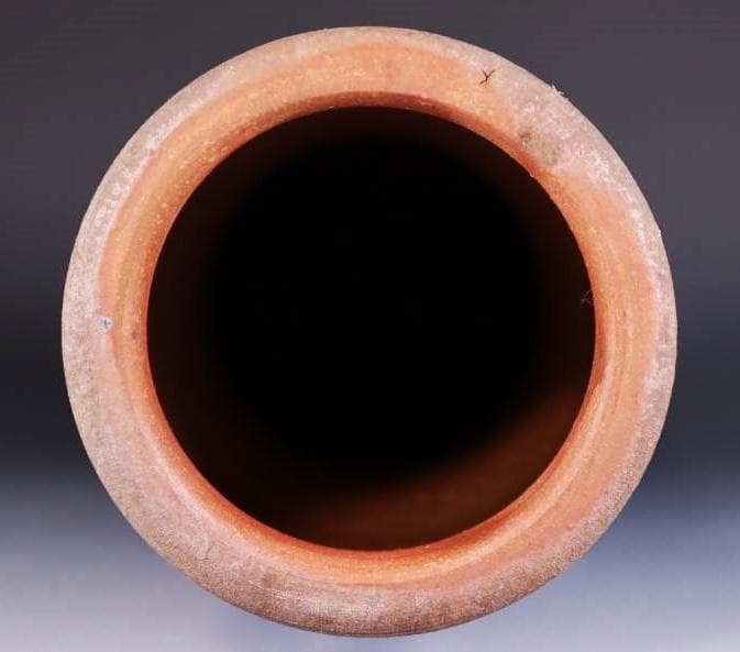 人間国宝　藤原雄　黄胡麻窯変花入 　M270