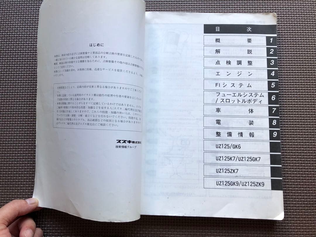 SUZUKI Address V125 サービスマニュアル