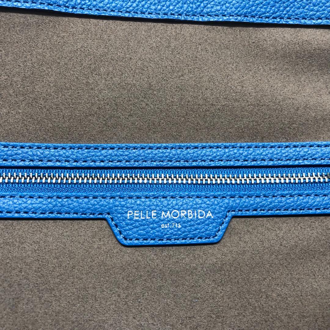 ○★新品未使用　PELLE MORBIDA　フラップボストンバッグ　サックス
