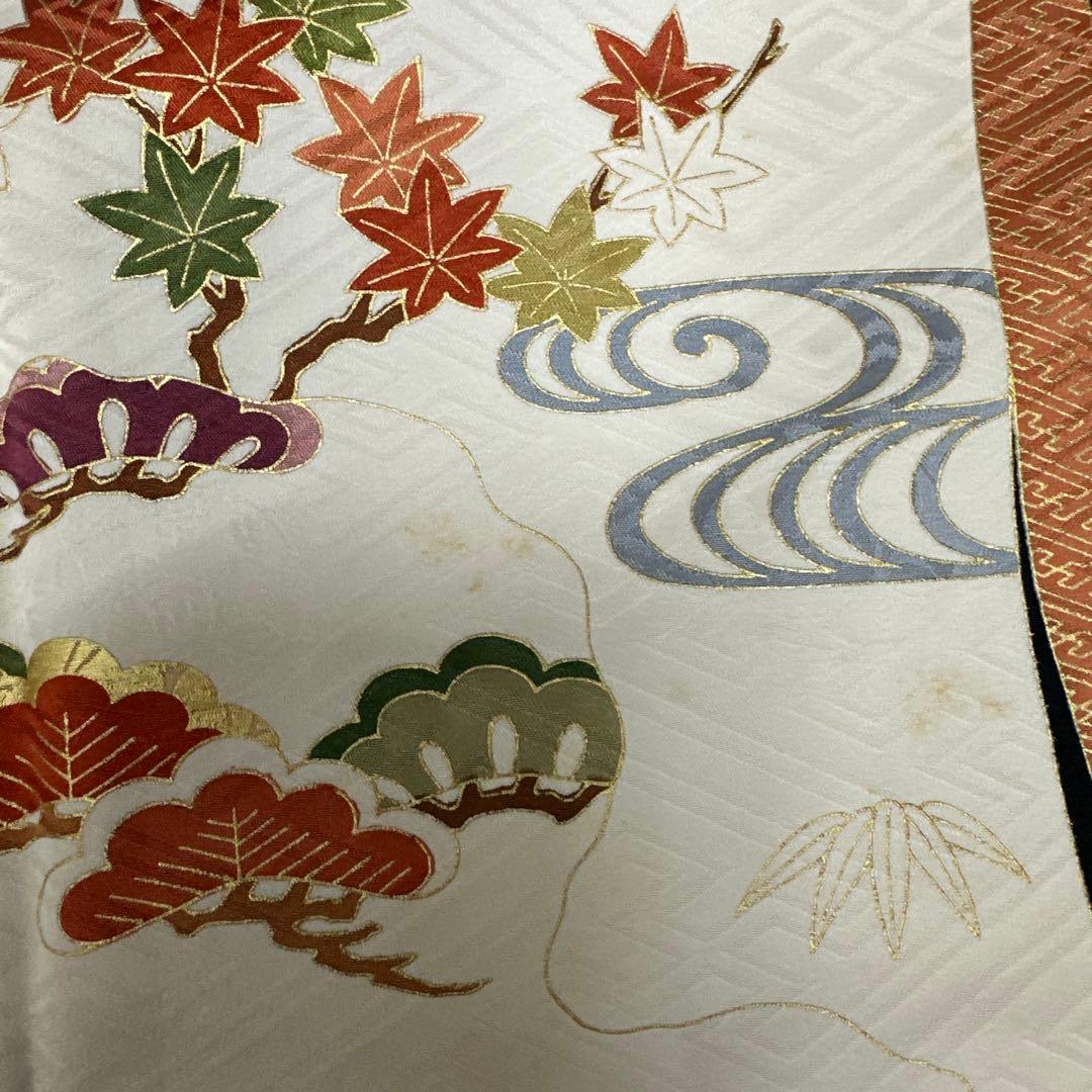 吉澤友禅 黒地 のし柄 吾妻徳穂 振袖