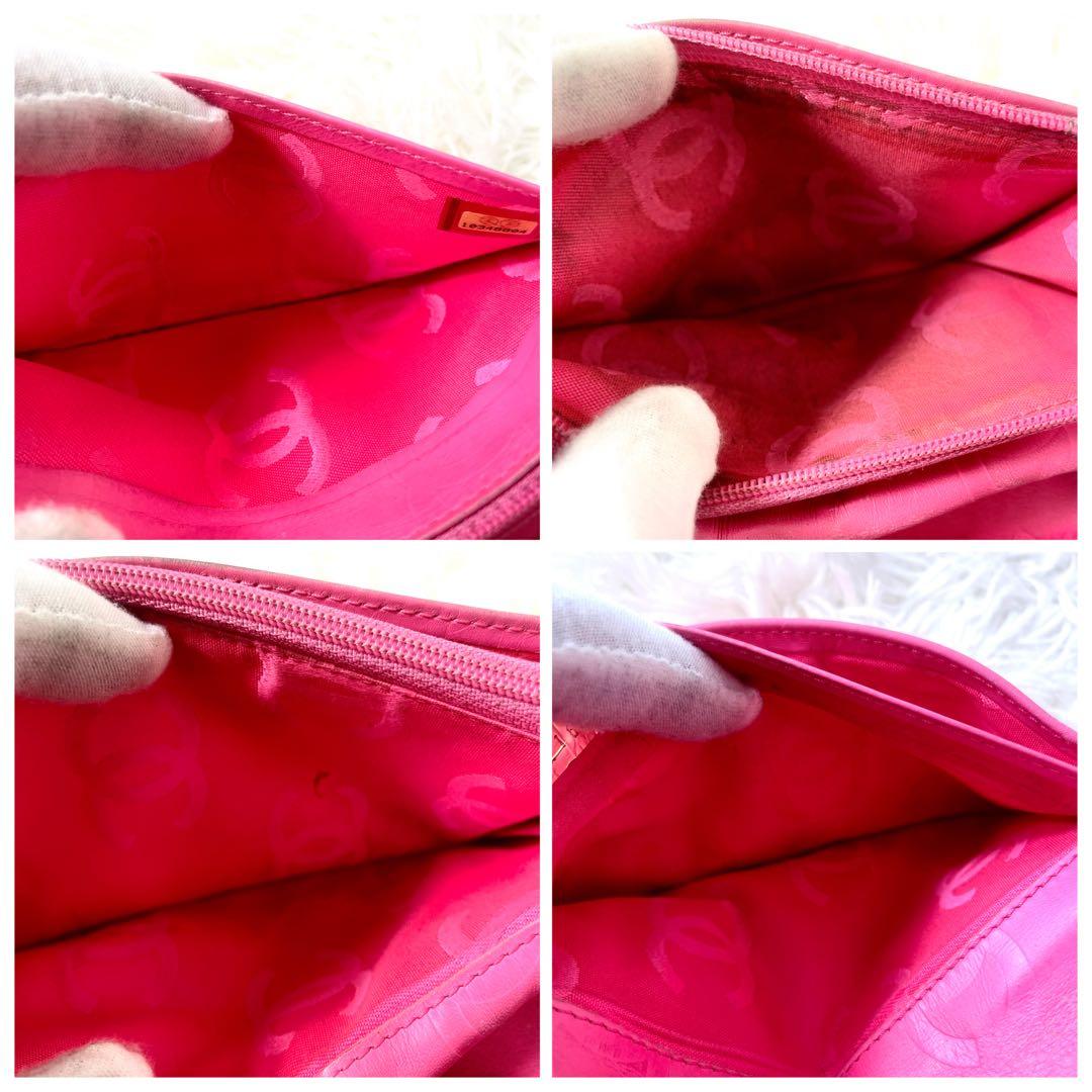 シャネル　CHANEL カンボンライン　長財布　二つ折り財布　ブラック　黒