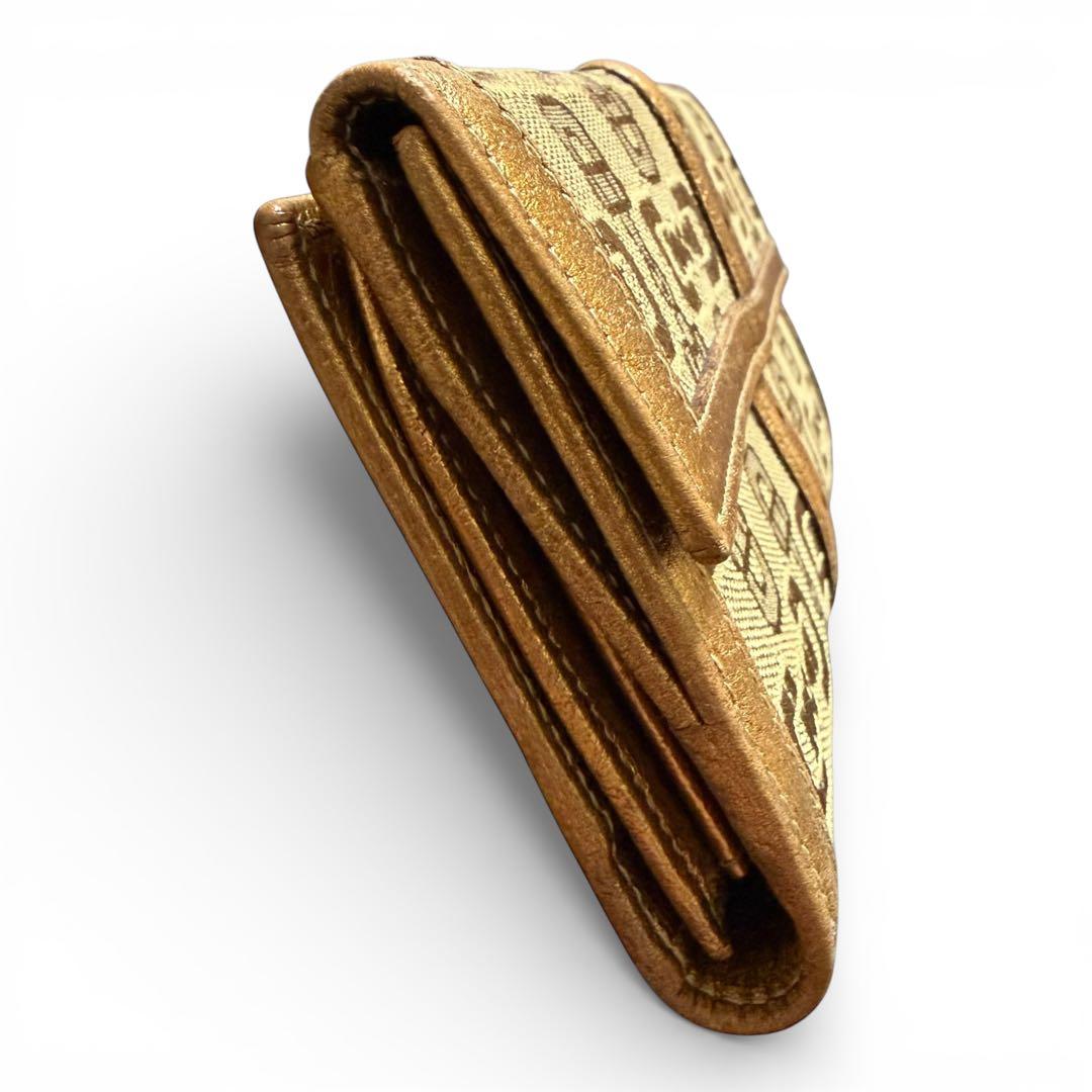 GUCCI グッチ 長財布 ホースビット ブラウン キャンバス ゴールドベルト