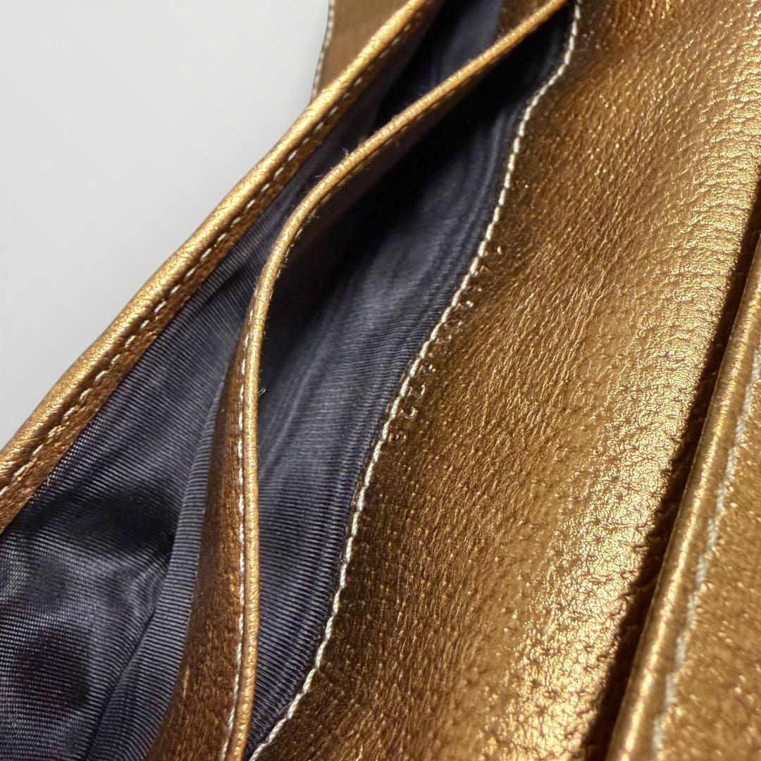 GUCCI グッチ 長財布 ホースビット ブラウン キャンバス ゴールドベルト