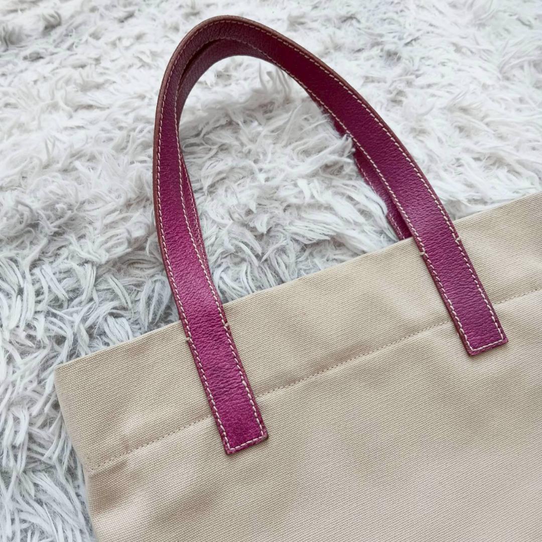 プラダ PRADA キャンバストートバッグ ベージュ系/パープル系