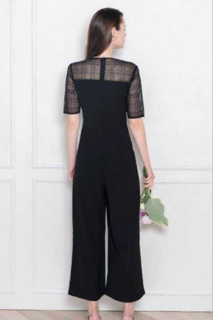 Leja キラキラ切替胸元デザインパンツドレス結婚式 パーティードレス