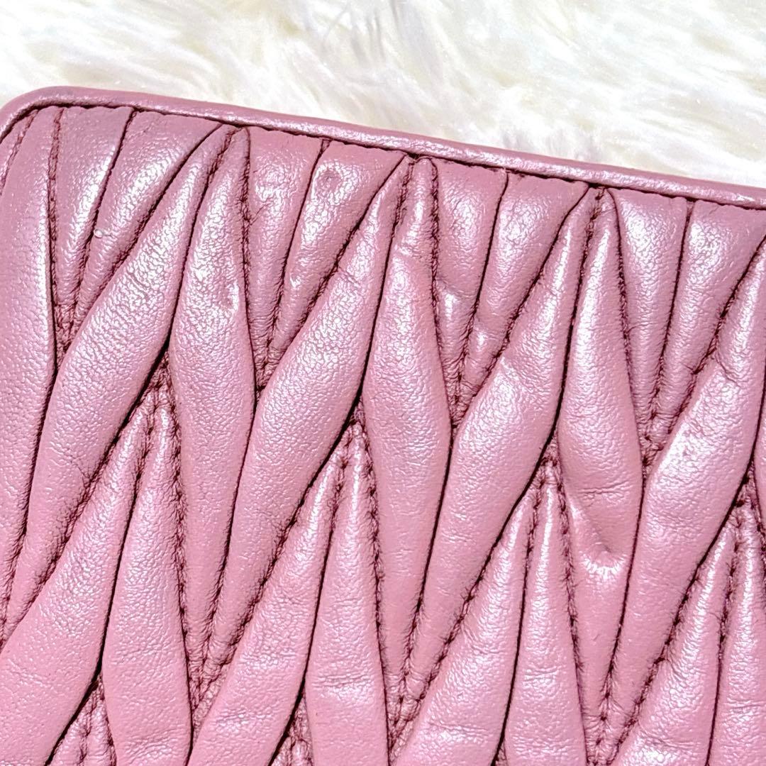 ミュウミュウ♡マテラッセ 折り財布 コンパクト ピンク RFID