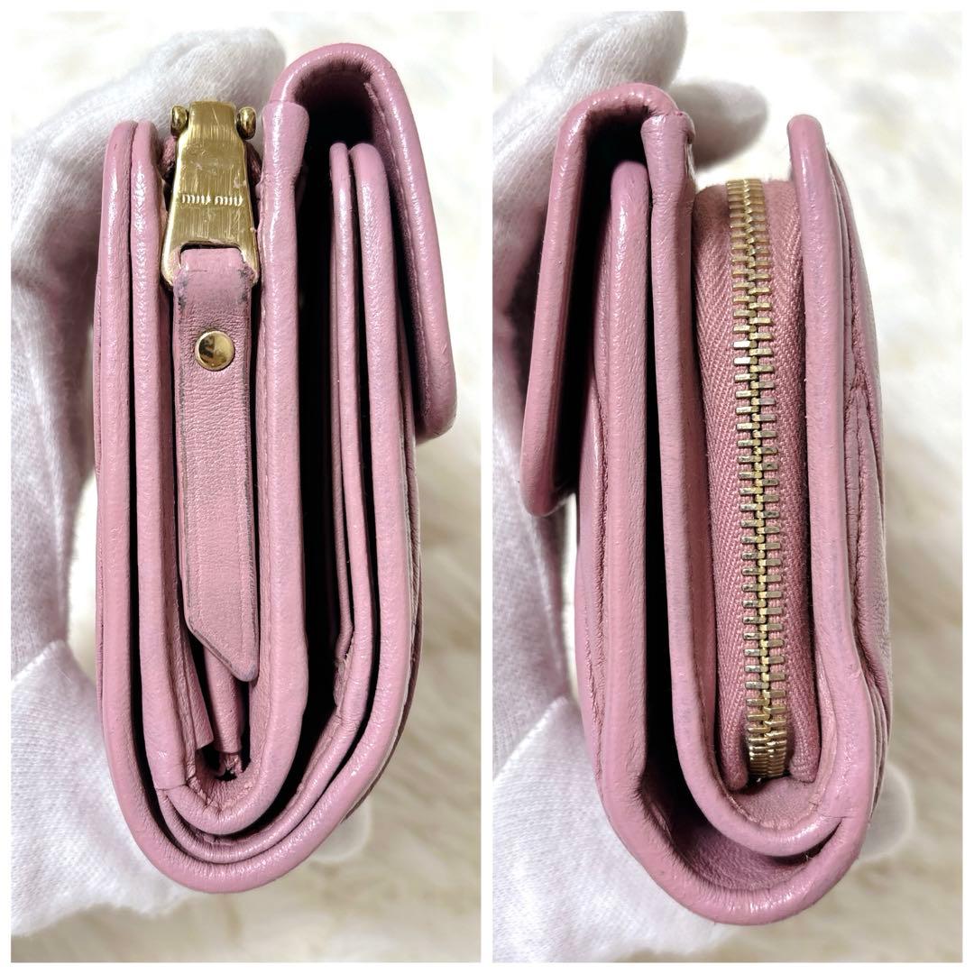 ミュウミュウ♡マテラッセ 折り財布 コンパクト ピンク RFID
