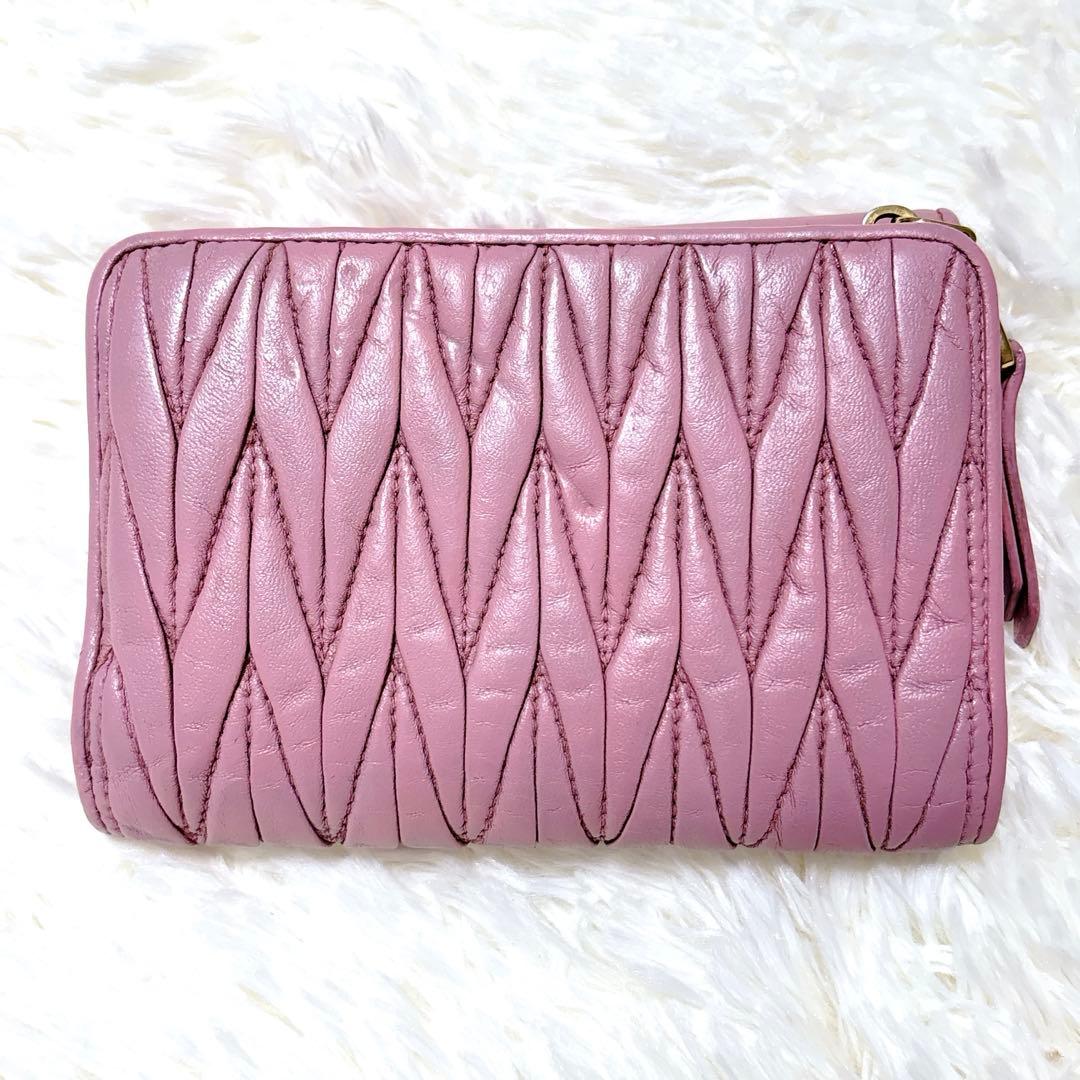 ミュウミュウ♡マテラッセ 折り財布 コンパクト ピンク RFID