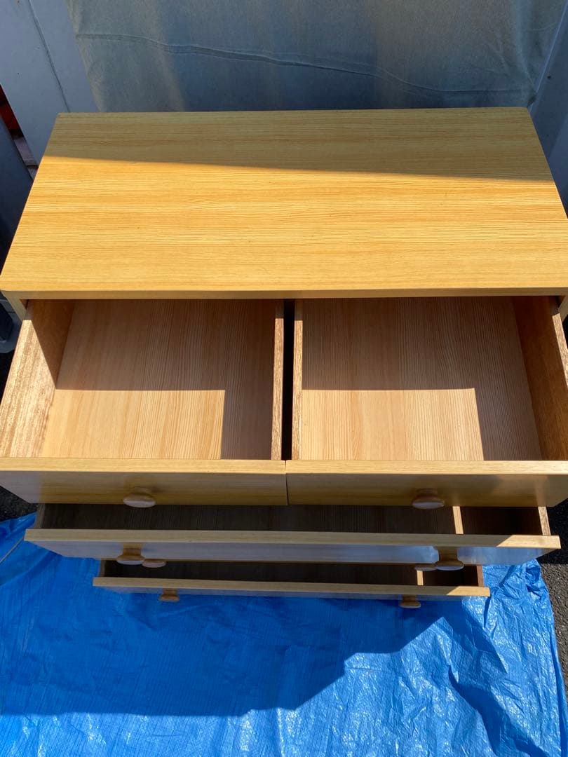 ナチュラルウッド 4段チェスト タンス 家具 木製 チェスト 引き出し収納 家具