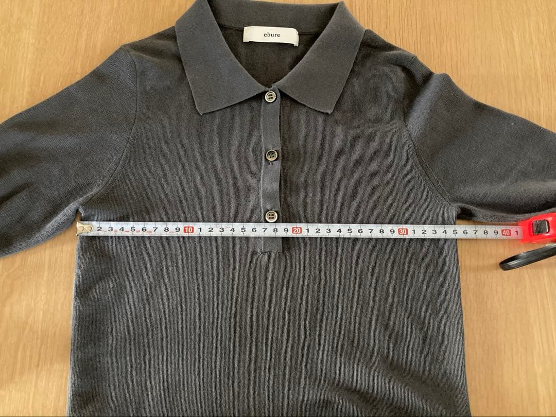 ebure エブール　ダークグレー 長袖ポロシャツ　2024SS